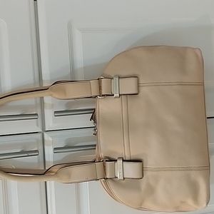 *Tignanillo Beige Leather Shoulder Bag